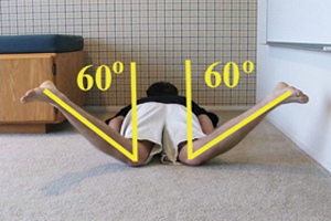 Image from golf strech DVD showing hip rotation